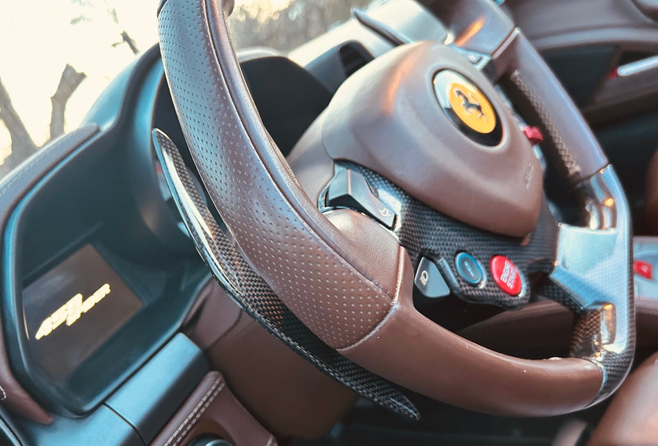 Lange Carbon Schaltwippen passend für Ferrari 458 Italia, Spider & Speciale