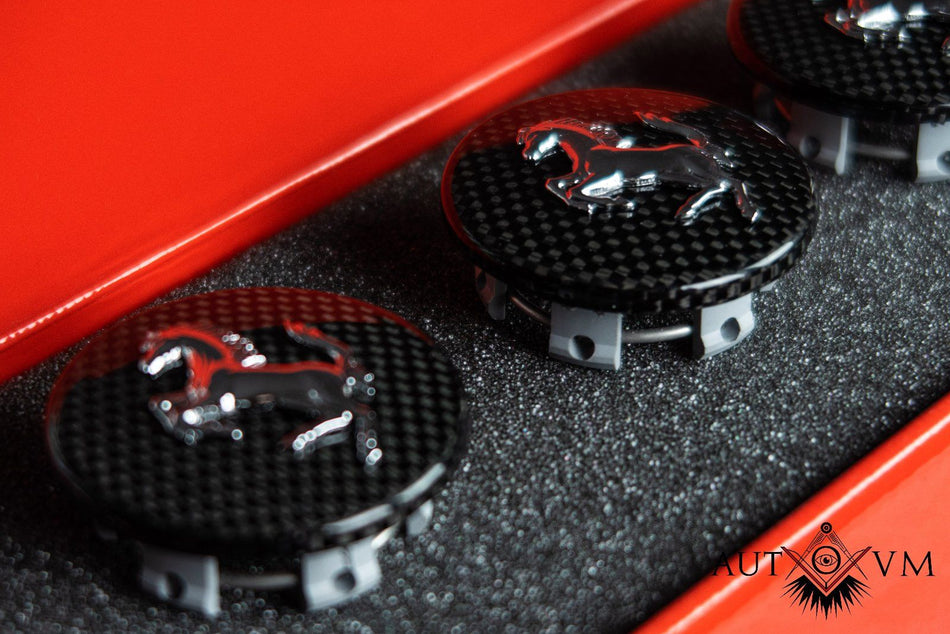 Carbon-Nabenkappen 55 mm für Ferrari – 4er-Set – weitere Ansicht 2