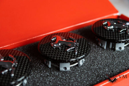 Carbon-Nabenkappen 55 mm für Ferrari – 4er-Set – weitere Ansicht 3
