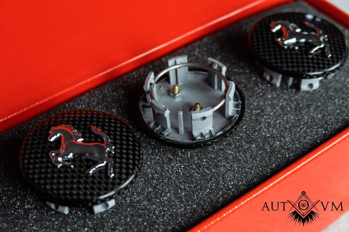 Carbon-Nabenkappen 55 mm für Ferrari – 4er-Set – weitere Ansicht 4