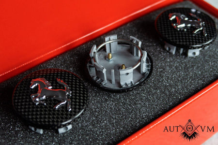 Carbon-Nabenkappen 55 mm für Ferrari – 4er-Set – weitere Ansicht 4